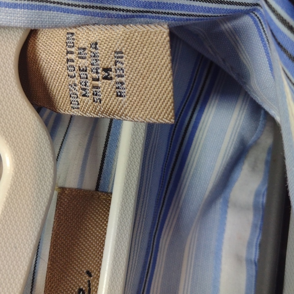 Blue striped button down blouse - Picture 3 of 8